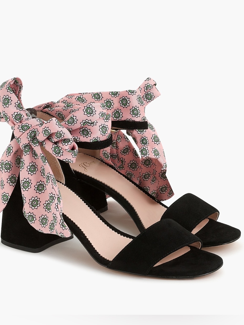 J. Crew Penny ankle-strap sandals in suede with scarf tie